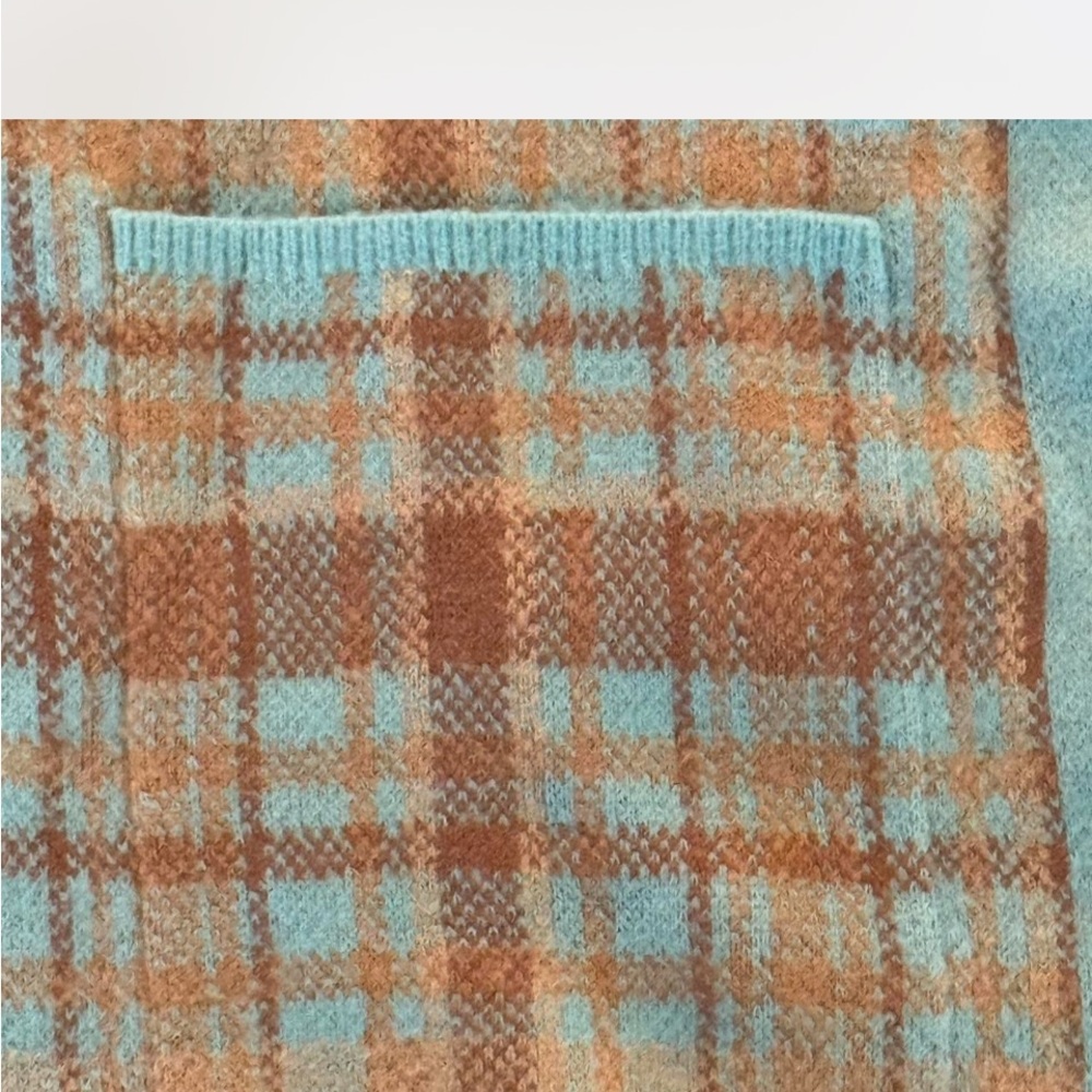 Talbots Blue and Brown Plaid Cardigan - Picture 8 of 8